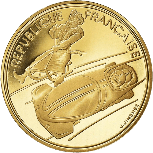 500 Francs Albertville 92 Bobsledding Gold Coin - MintedMarket