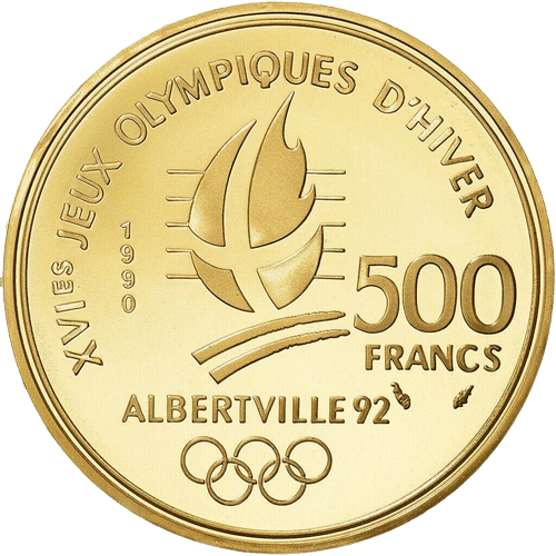 500 Francs Albertville 92 Bobsledding Gold Coin - MintedMarket