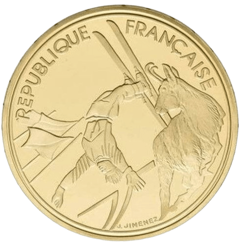 500 Francs Albertville 92 Freestyle Skiing Gold Coin