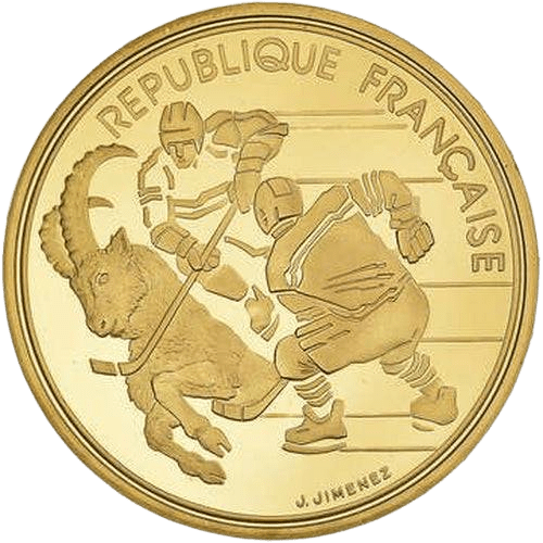 500 Francs Albertville 92 Ice Hockey Gold Coin - MintedMarket