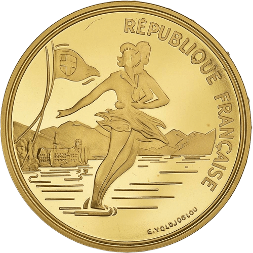 500 Francs Albertville 92 Ice Skating Gold Coin - MintedMarket