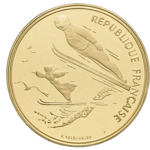 500 Francs Albertville 92 Ski Jumping Gold Coin - MintedMarket