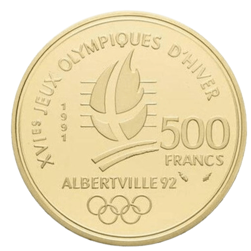 500 Francs Albertville 92 Ski Jumping Gold Coin - MintedMarket