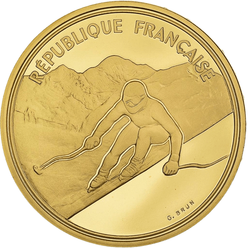 500 Francs Albertville 92 Skiing Gold Coin - MintedMarket