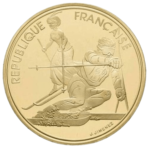 500 Francs Albertville 92 Slalom Skiing Gold Coin - MintedMarket