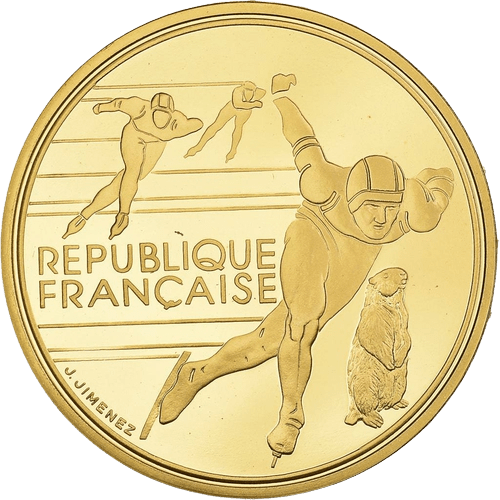 500 Francs Albertville 92 Speed Skating Gold Coin - MintedMarket