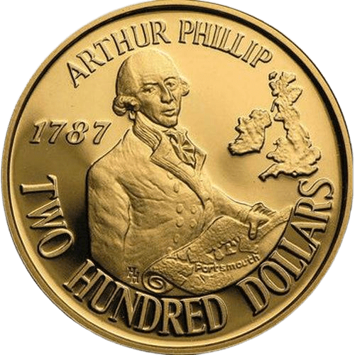 $200 Arthur Phillip First Fleet Departure Gold Coin 1987 - MintedMarket