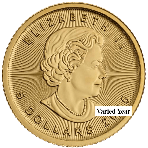 1/10 oz Canadian Maple Leaf Gold Coin Random Year - MintedMarket