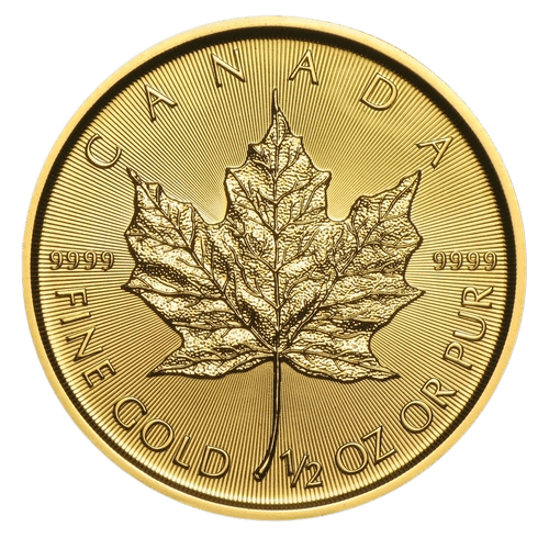 1/2 oz Canadian Maple Leaf Gold Coin Random Year - MintedMarket