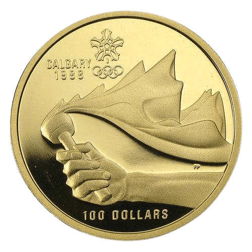 $100 Calgary XV Olympics Gold Coin 1987 - MintedMarket