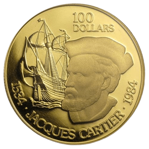 $100 Jacques Cartier Gold Coin 1984 - MintedMarket