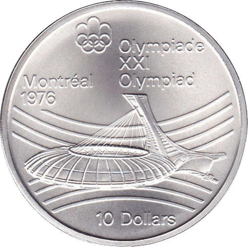$10 Montreal Olympics Stadium Silver Coin 1976 - MintedMarket