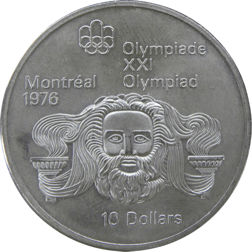 $10 Montreal Olympics Zeus Silver Coin 1974 - MintedMarket