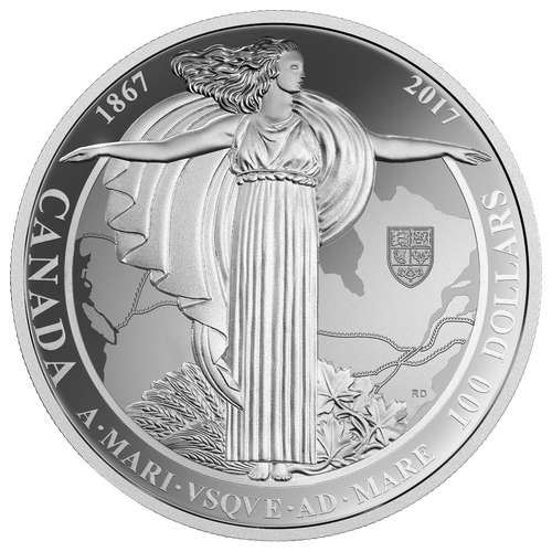 $100 A Mari Usque Ad Mare Silver Coin 2017 - MintedMarket