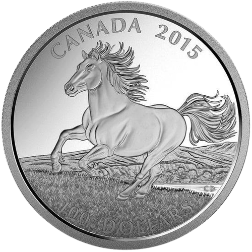 $100 Canadian Horse Silver Coin 2015 - MintedMarket