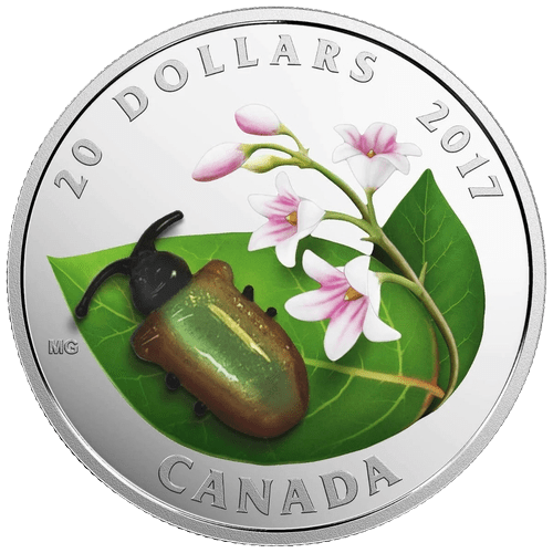 $20 Little Creatures: Dogbane Beetle Silver Coin 2017 - MintedMarket