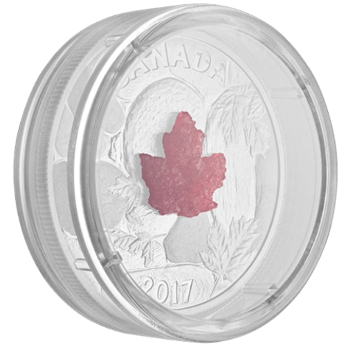 Majestic Maple Leaves With Drusy Stone Silver Coin - MintedMarket