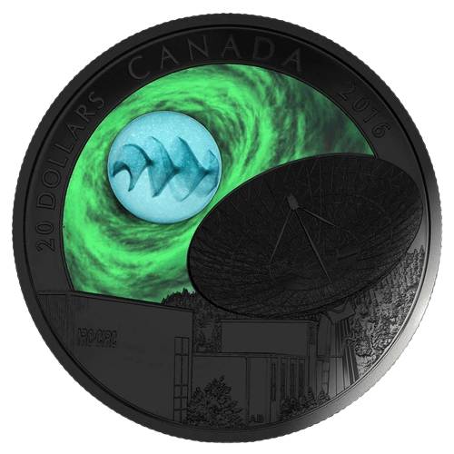 $20 The Universe: Glow-in-the-Dark with Silver Fume Silver Coin 2016 - MintedMarket