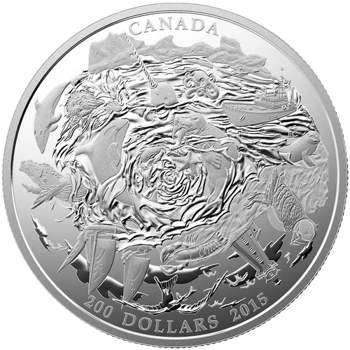 $200 Canada&#39;s Coastal Waters Fine Silver Coin 2015 - MintedMarket