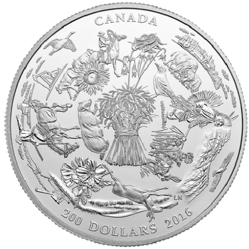 $200 Canada&#39;s Vast Prairies Fine Silver Coin 2016 - MintedMarket