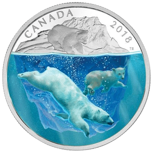 $30 Dimensional Nature: Polar Bears Silver Coin 2018 - MintedMarket