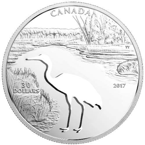 $30 Whooping Crane Pure Silver Coin 2017 - MintedMarket