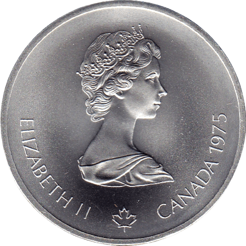 $5 Montreal Olympics Javelin Silver Coin 1975 - MintedMarket