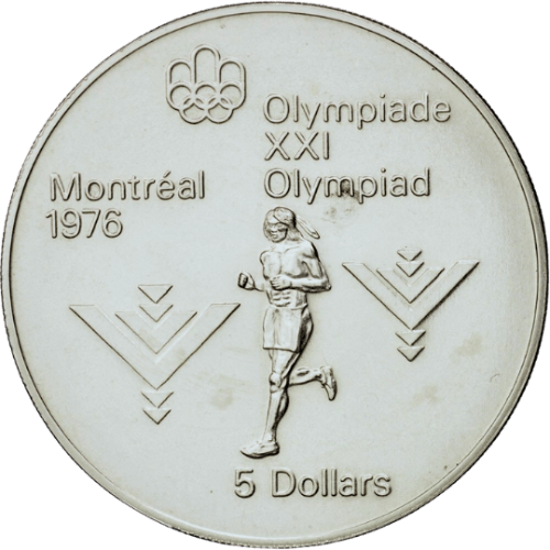 $5 Montreal Olympics Marathon Silver Coin 1975 - MintedMarket
