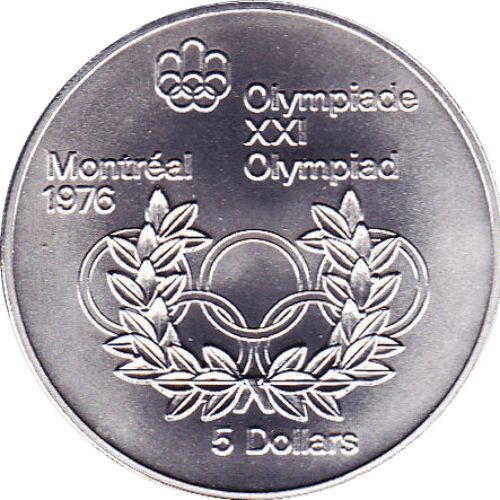 $5 Montreal Olympics Rings Silver Coin 1974 - MintedMarket