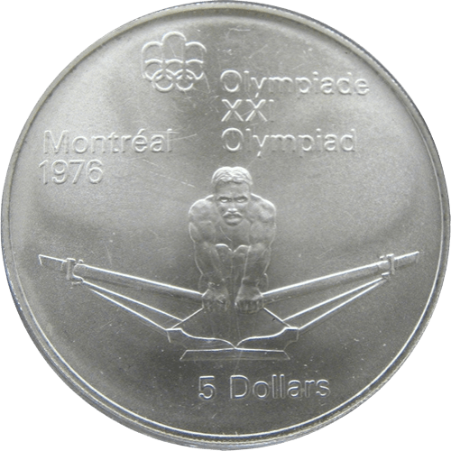 $5 Montreal Olympics Rowing Silver Coin 1974 - MintedMarket