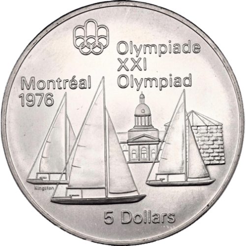 $5 Montreal Olympics Sailboat Silver Coin 1973 - MintedMarket
