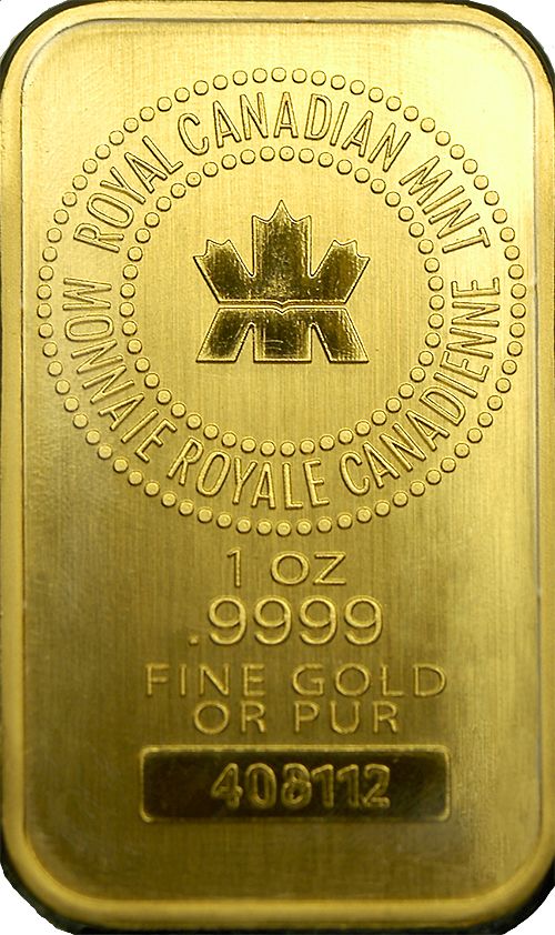 1 oz Royal Canadian Mint Gold Bar without Assay Card