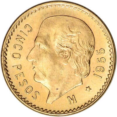 2.5 Pesos Mexico Gold Coin 1955 - MintedMarket