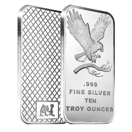 10 oz SilverTowne Eagle Silver Bar - MintedMarket