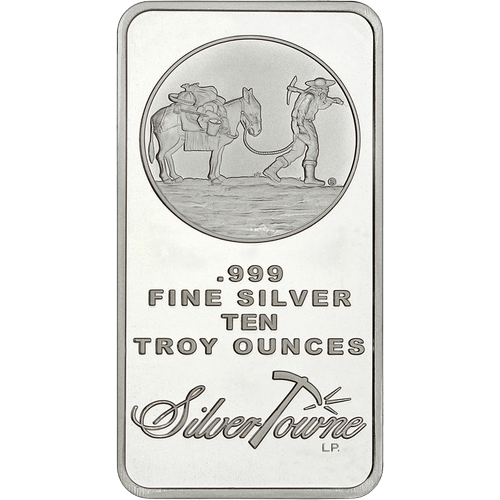 10 oz SilverTowne Prospector Silver Bar - MintedMarket