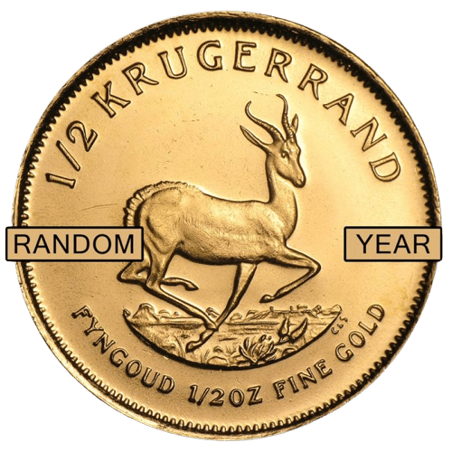 1/2 oz Krugerrand Gold Coin Random Year - MintedMarket