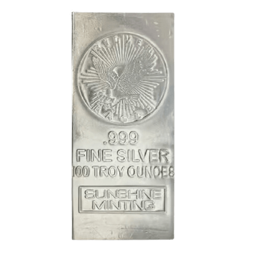 100 oz Sunshine Minting Silver Bar - MintedMarket