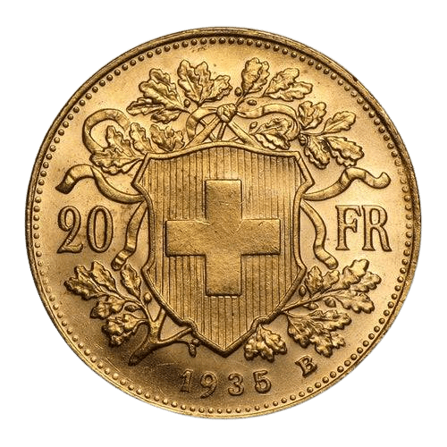 20 Francs Vreneli Helvetia Gold Coin Random Year - MintedMarket