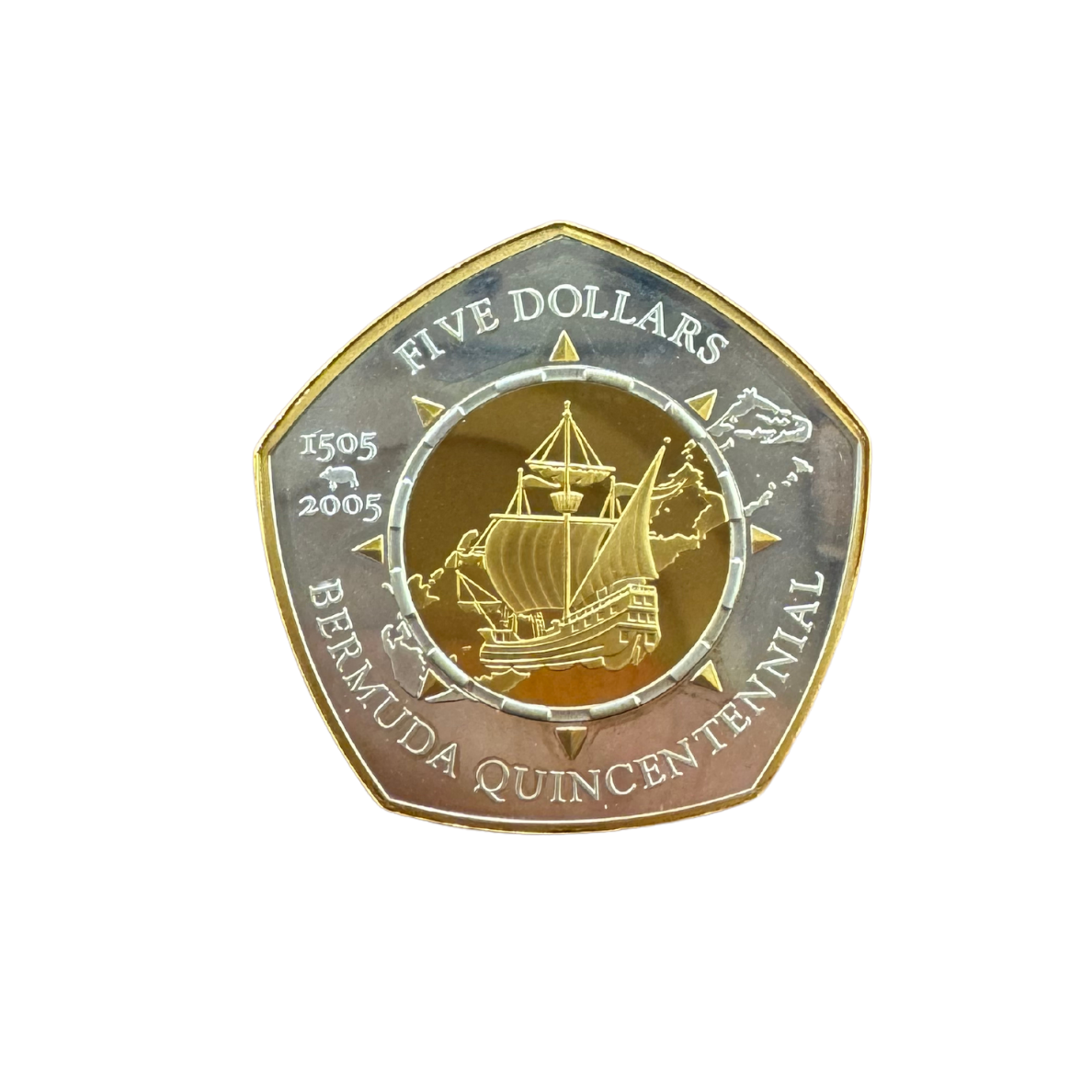 $5 Bermuda Quincentennial Silver Coin 2005 - MintedMarket