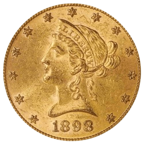 $10 Coronet Head Eagle Gold Coin 1898 - MintedMarket