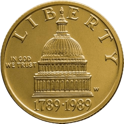 $5 Bicentennial Congress Gold Coin 1989 - MintedMarket