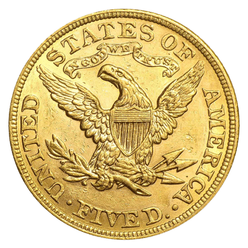 $5 Half Eagle Liberty Head Gold Coin Random Year - MintedMarket