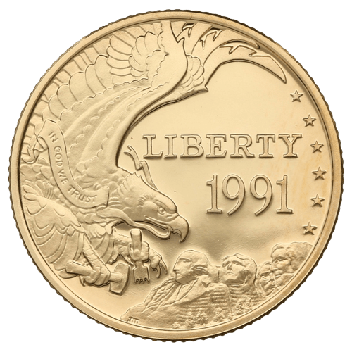 $5 Mount Rushmore Gold Coin 1991 - MintedMarket