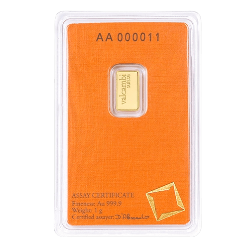 1 gram Valcambi Gold Bar - MintedMarket