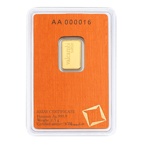 2.5 gram Valcambi Gold Bar - MintedMarket