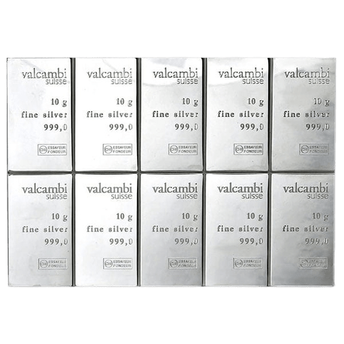 100 gram (10 x 10 g) Valcambi Silver CombiBar - MintedMarket